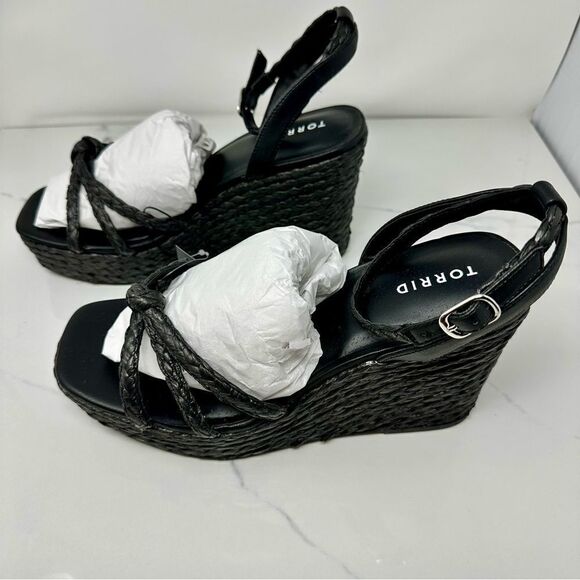 Torrid Strappy Raffia Platform Wedge- Size 12WW - Picture 12 of 15